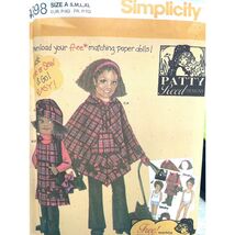 Simplicity Sewing Pattern 4898 Girl's Pants Jumper Poncho Hats Purse Siz... - $5.68