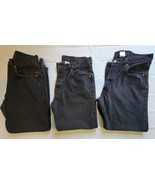 3 PAIR Levi’s 501 Denim Jeans Black Button Fly 35x28 38x30 READ VINTAGE ... - £48.95 GBP