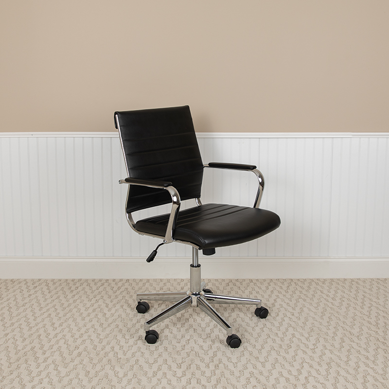 Black LeatherSoft Office Chair BT-20595M-1-BK-GG