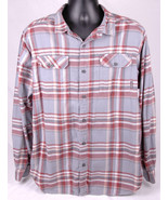 COLUMBIA Flannel Shirt-Omni Wick-XL-Button Front-Blue Red Plaid-Hiking O... - £19.49 GBP