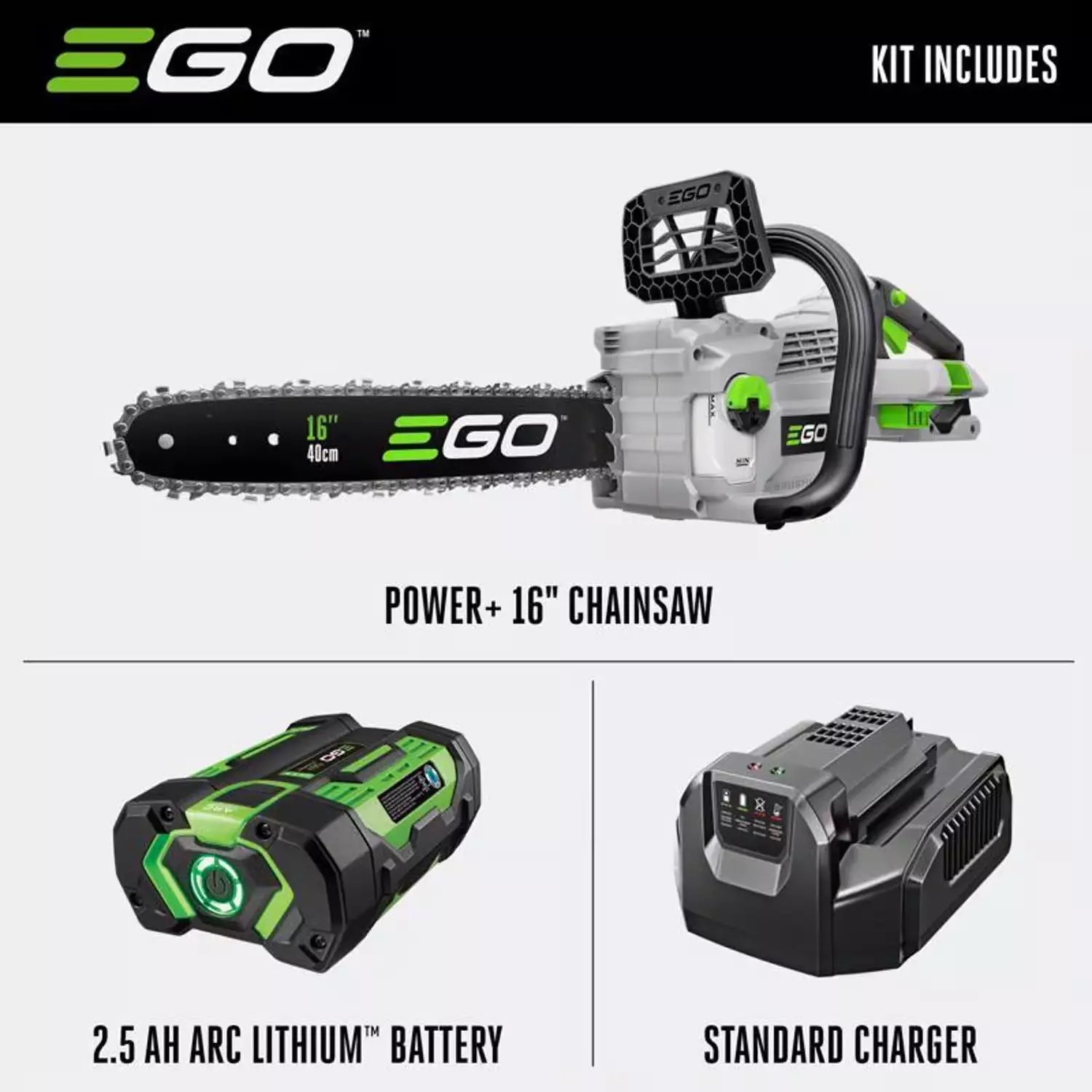 EGO Power+ CS1611 16 in. 56 V Battery Chainsaw Kit (Battery & Charger) - $185.00