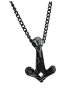 Alchemy Gothic Raven Hammer Pendant With Necklace - £31.37 GBP