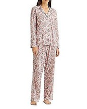 Lauren Ralph Lauren Womens Long Sleeve Notch Collar Pajama Set X-Small - £40.49 GBP