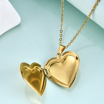 29MM Heart Locket Pendant Necklace Stainless Steel					 - $14.99