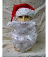 3 pc Instant Santa Claus Costume Hat Beard Moustache Square Glasses St N... - $289.65 MXN