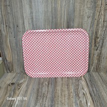 Vintage Gingham Check Tray, Red White Checked, Lap TV Tray, Country Decor - $24.00