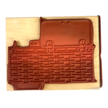 Picnic Fishing Basket Limited Edition 3-Sided Large Vtg Rubber Stamp 5x6 2000 - £18.99 GBP