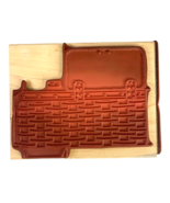 Picnic Fishing Basket Limited Edition 3-Sided Large Vtg Rubber Stamp 5x6... - £18.83 GBP