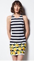 Milly For Desig Nation Dress Size: 6 (Small) New Scuba Striped Lemon - £103.90 GBP