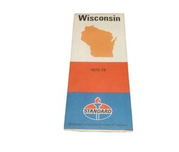 Wisconsin Standard Oil 1973-1974 Vintage Road Map - £3.89 GBP