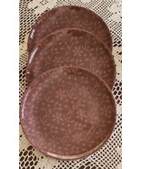 Three (3) Basis Brand ~ Brown &amp; Pink Floral ~ Ceramic ~ Salad Plates ~ 1... - $42.10 CAD