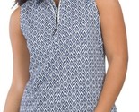 NWT BELYN KEY Navy Blue Skyline Print Keystone Sleeveless Golf Shirt XS ... - $49.99