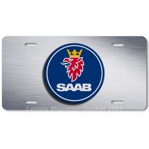 Saab Logo Inspired Art on Gray FLAT Aluminum Novelty Auto Car License Tag Plate - £14.22 GBP