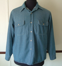 Fieldmaster blue button shirt size L 16 -16 1/2 soft heavy fabric - £19.72 GBP