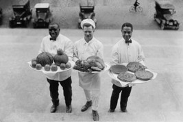 Three Chefs stand on bottom of a line of steps and hold up Thanksgiving ... - £16.00 GBP