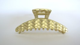 Gold weave texture metal hair claw clip jaw clip for medium fine hair - £10.18 GBP