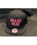 Mitchell &amp; Ness Miami Heat Snapback Hat Black Pink NBA Hardwood Classics... - $34.27 CAD