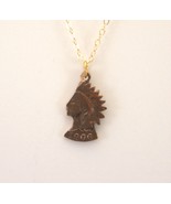 Indian Head Cent No Rim, Cut Out Coin Jewelry, Necklace - $31.38 CAD