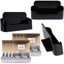 100Pcs Black Acrylic Business Card Holder Display Stand Desktop Countertop - £65.14 GBP