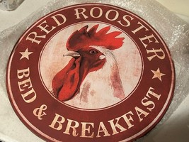 Red Rooster Sign in Distressed Tin image 2