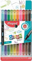 Maped 749050 Graph&#39;Peps Felt-Tip Pens Fine Point 0.4 mm Durable Tip Writ... - £11.79 GBP