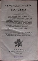 1791 Naponként-valo jegyzései az 1790dik Lepold Hungary Government Law Rare - £327.52 GBP