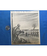 World War 2 WW2 Comic Sketch ORIGINAL From newsprint - OCCUPIED COUNTRIES - $19.78