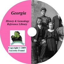 GEORGIA - History &amp; Genealogy -96 old Books on DVD - Ancestors, County, CD, GA - £4.78 GBP
