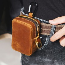 Small Men Fanny Waist Bag Leather Male Cigarette Lighter Case Holder Pouch Bag - £21.94 GBP