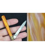 MYSTERY vintage pocket knife NICE SCALES single blade - $44.83 CAD