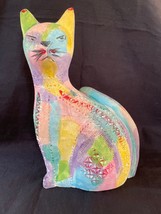 10.8 Inch Large Bitossi aldo londi colorful cat. Marked + number - $695.00
