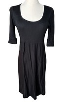 Calvin Klein Womens Ribbed Knit Solid Black Scoop Neck Sweater Dress Siz... - $18.80