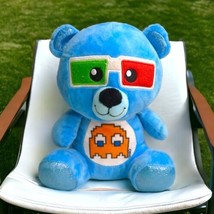 Peek-A-Boo Toys 9.5" Blue Bear with 3D Glasses &Orange Pacman Ghost Clyde Retro - $9.01