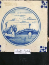 Antique Dutch Delft blue and white tile , with typical dutch scene 18th/19th... - £38.83 GBP