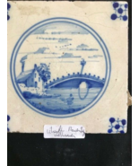 Antique Dutch Delft blue and white tile , with typical dutch scene 18th/... - £37.02 GBP