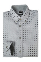 Boss Men&#39;s Silver Gray Lod 53 Regular Fit Button Down Shirt, XLarge XL 3... - $98.00