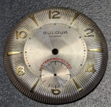 Vintage Dial for Bulova Men&#39;s Watch - Silver Tone - Gold Tone Accents - 27.5mm - £15.89 GBP