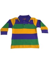 Infant 12 Month Classic Mardi Gras Stripe PGG Long Sleeve Polo Shirt - £24.91 GBP