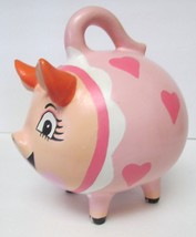 Azamal Yucatan Mexico Pink Piggy Bank Heart Design Ceramic 8&quot;TX7&quot;W X 7&quot;D - £31.60 GBP