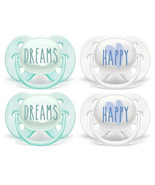 4 PK - 0-6 Months Philips Avent Ultra Soft Pacifier Dreams and Happy SCF... - £15.84 GBP