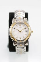 Caravelle Bulova Women Watch Silver Gold Stainless Water Res Date White Quartz - $33.54
