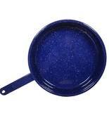 Vintage Medium Blue White Speckled Enamelware Skillet Frying Pan 9&quot; Diam... - $36.92 CAD