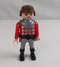 1993 Geobra Playmobile Medieval Castle Red Knight 2.75&quot; Toy Figure (B) - $6.78
