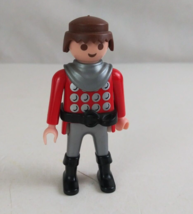 1993 Geobra Playmobile Medieval Castle Red Knight 2.75&quot; Toy Figure (B) - £5.13 GBP