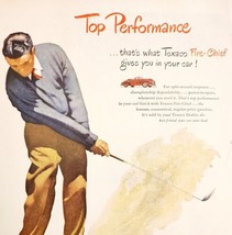 1945 Texaco Fire Chief Gasoline Golfer Advertisement Automobilia Gas Oil... - $29.99