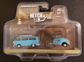 Greenlight Collectibles Hitch and Tow 1972 Volkswagen Type 2 &amp; Teardrop Trailer - £11.77 GBP