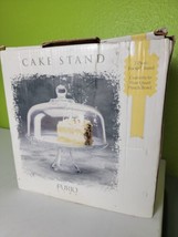 Large Furio Home Glass Cake Stand 2 Piece Lid  W/ Box Wedding Convert Pu... - $195.99