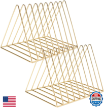 Sooyee 2-Pack 9-Slot Gold Magazine Holder, Desktop File Sorter Organizer... - $35.19