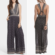 Free People Deep V Boho Jumpsuit Grey $168 S - $1,339.20 MXN