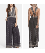 Free People Deep V Boho Jumpsuit Grey $168 S - €61,79 EUR